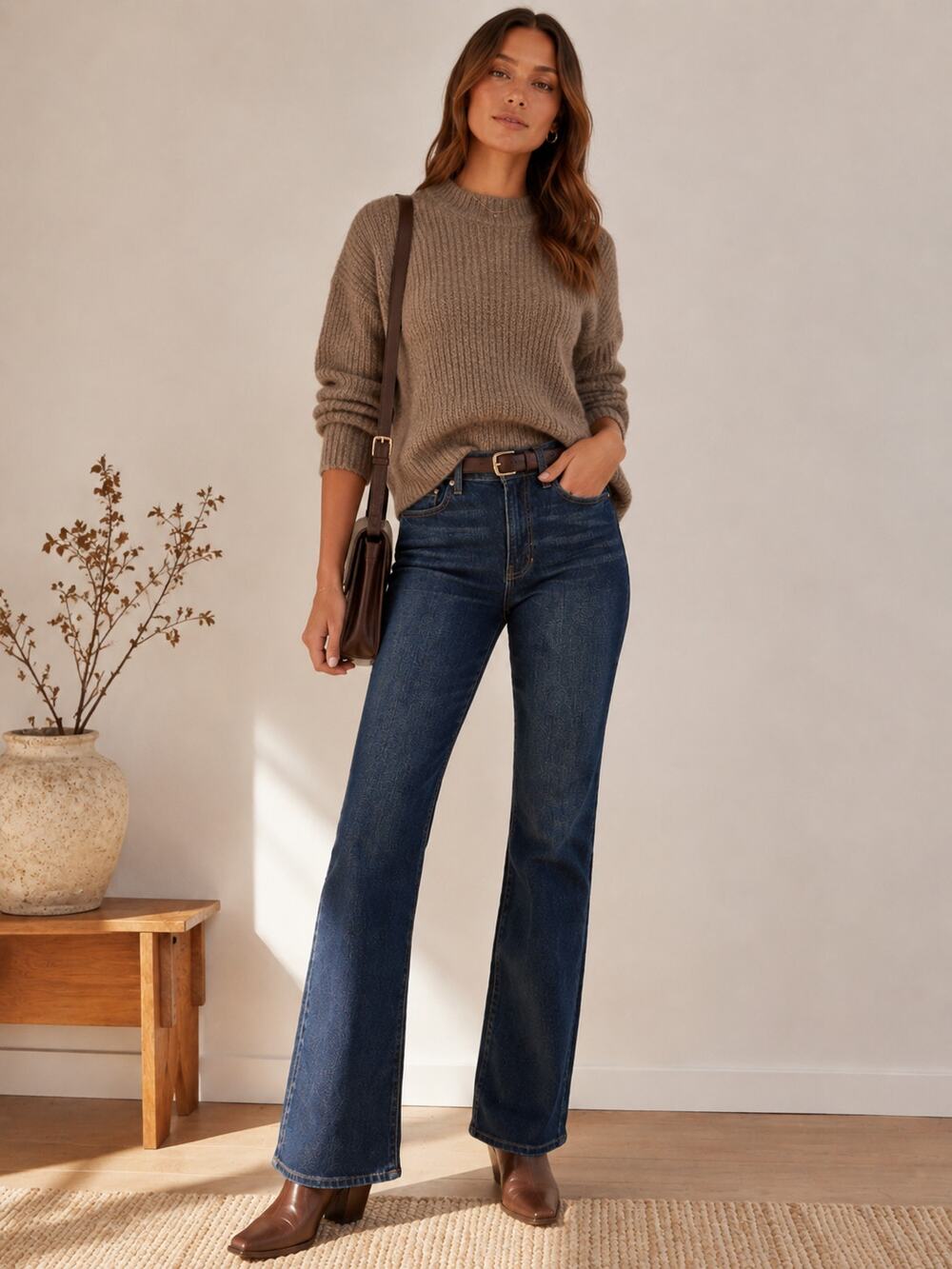 Reformation SZ 24/33 Peyton High Rise Boot Cut Jeans Organic Cotton Aegean Wash